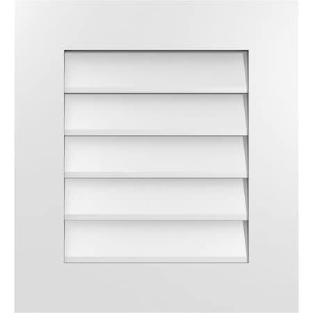 Ekena Millwork Vertical Surface Mount PVC Gable Vent: Non-Functional, w/ 3-1/2"W x 1"P Standard Frame, 20"W x 22"H GVPVE20X2201SN